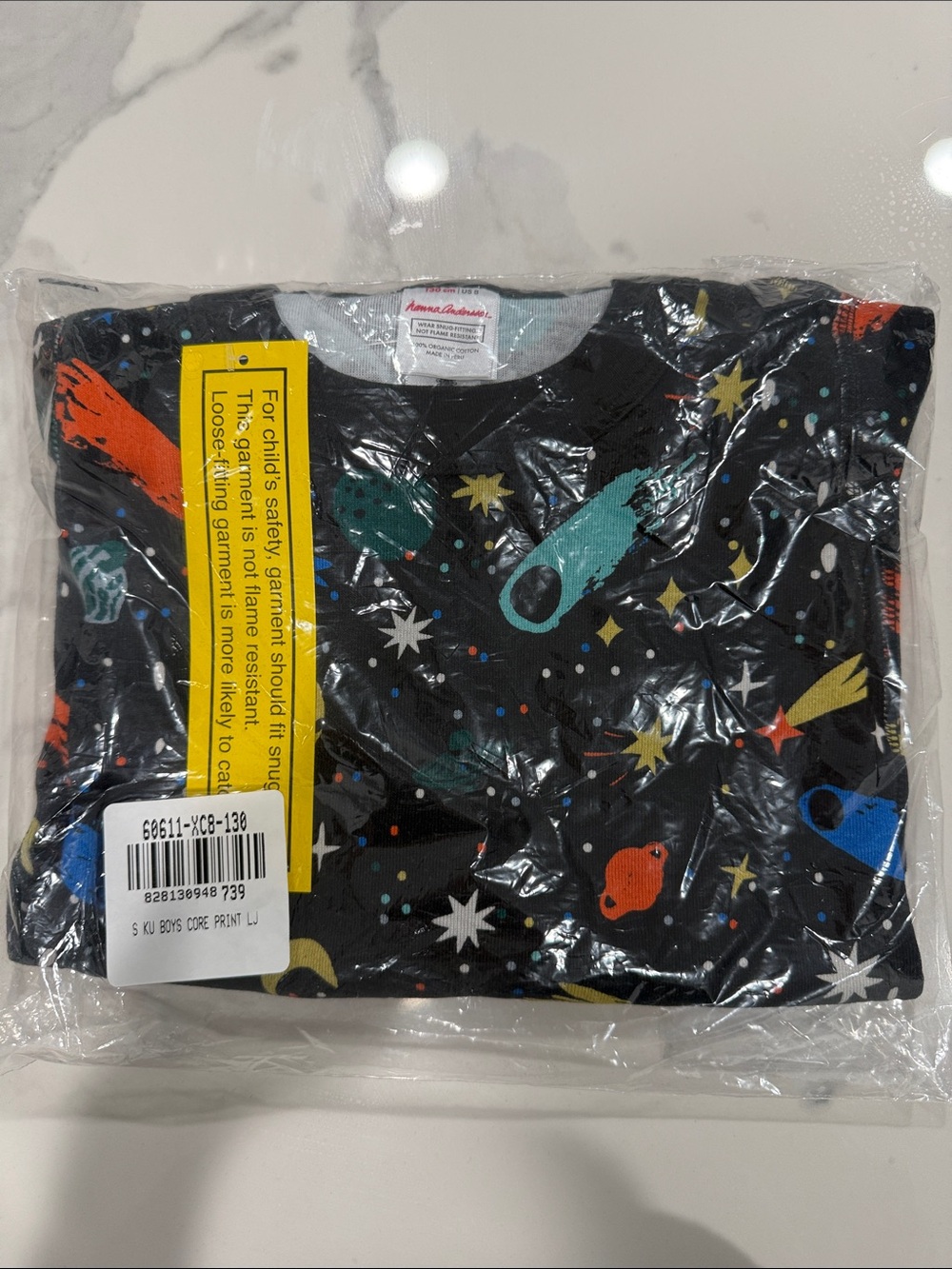 NWT Hanna Andersson Black Space Print Long Sleeve Pajama set